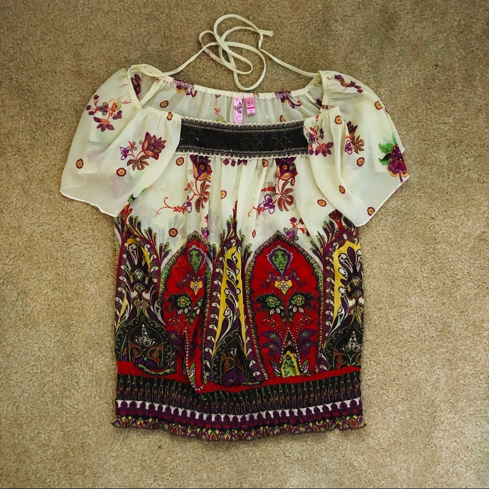 Flower sheer shirt